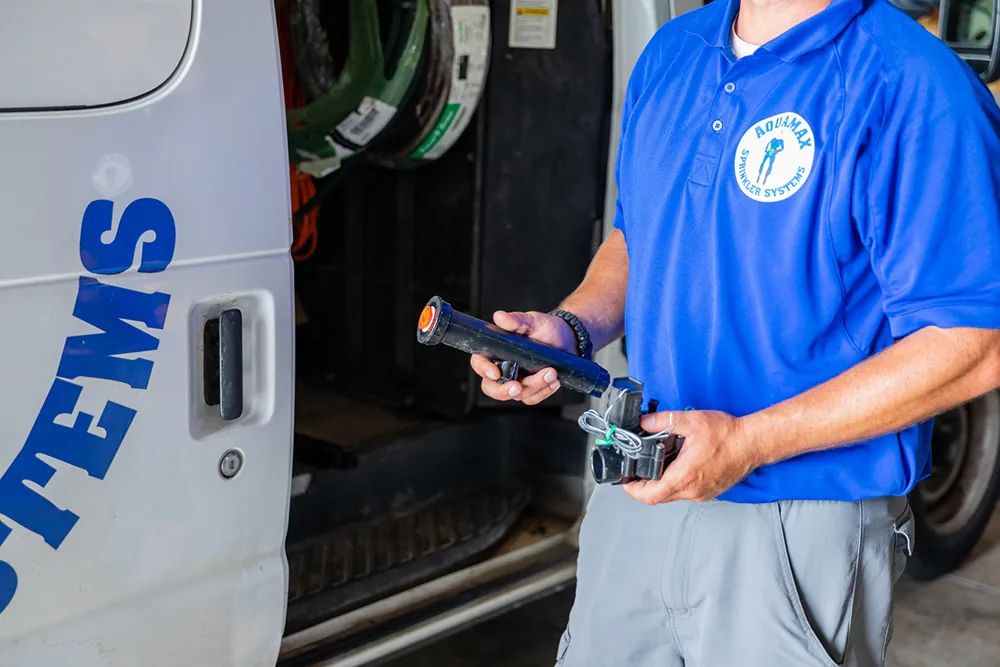 Irrigation controller programming during a service visit