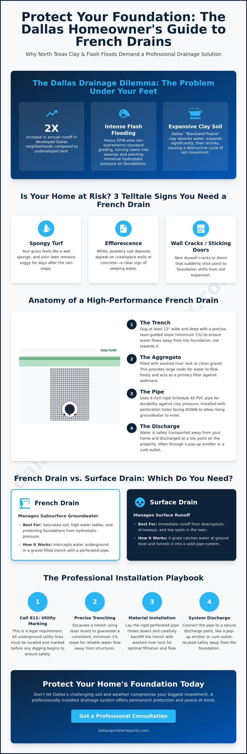 French Drain Installation in Dallas: The 2026 Guide to Yard Drainage