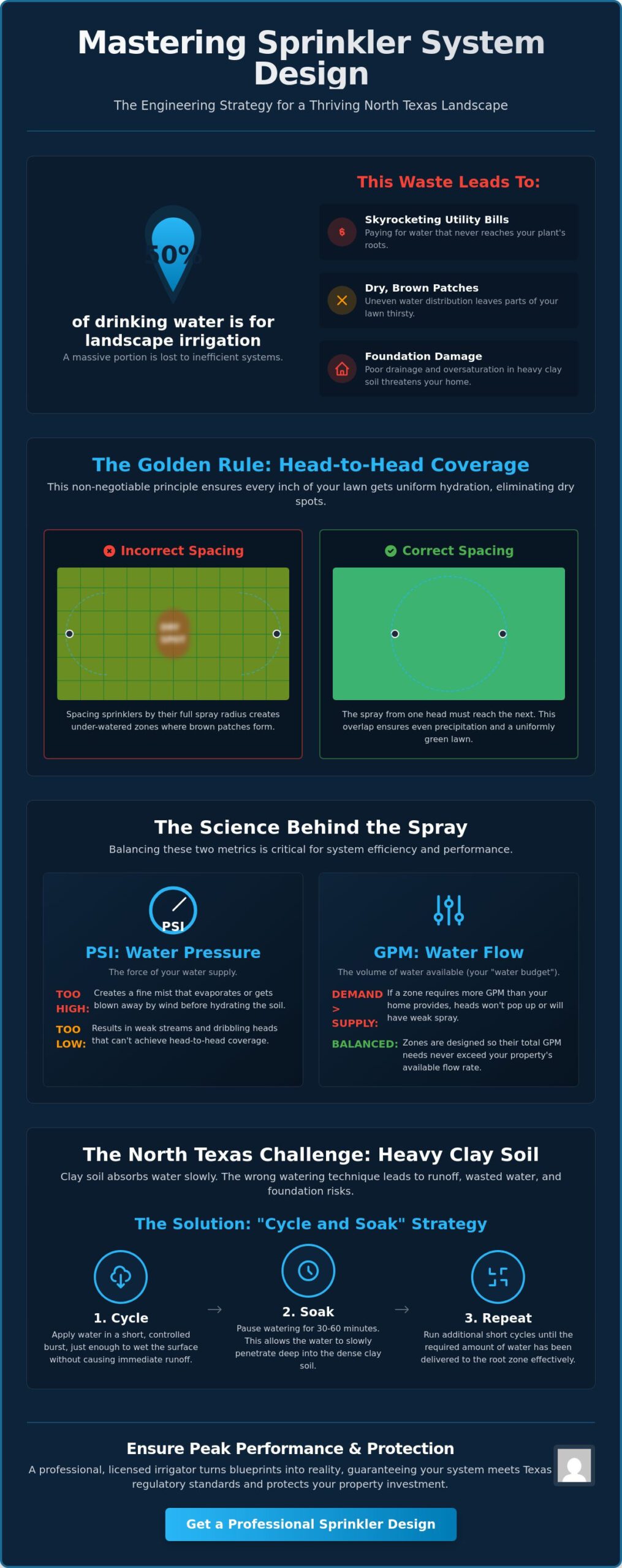 Custom Sprinkler System Design for Plano Landscapes