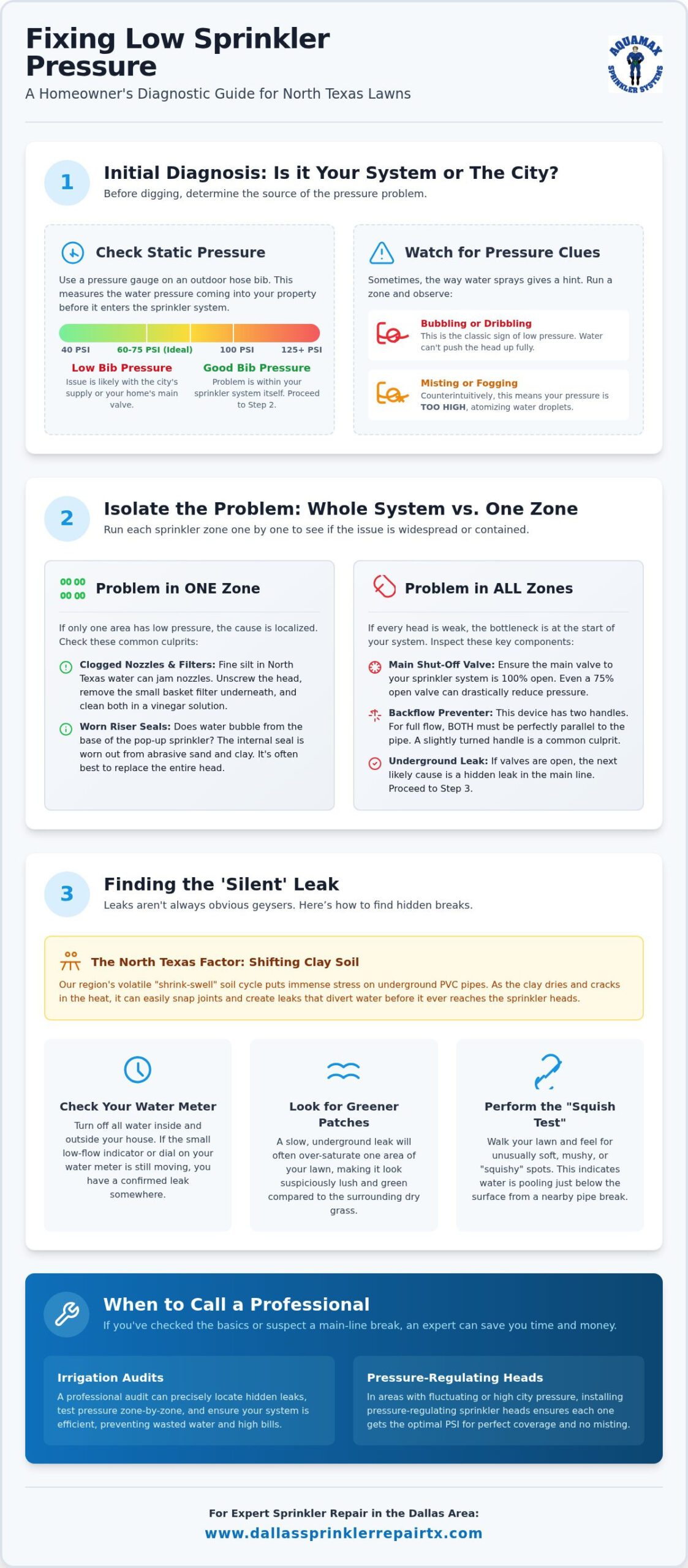 How to Fix Low Water Pressure in Your Sprinkler System: A DFW Homeowner’s Guide